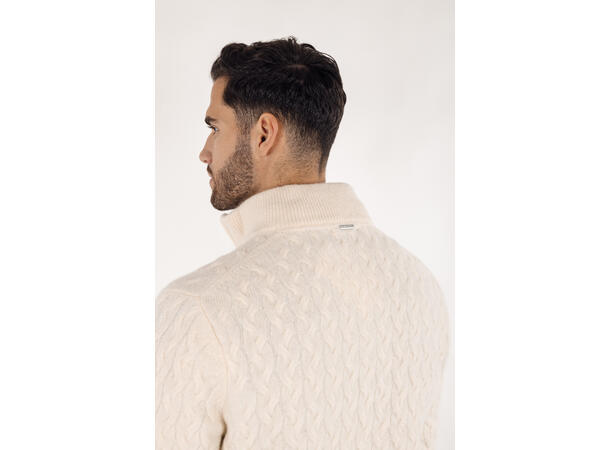 Aston Half-zip Cream XXL Cable knit sweater