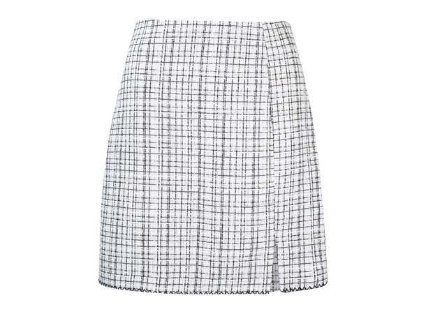 Barbro Skirt Black/White S Boucle mini skirt 