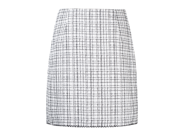 Barbro Skirt Black/White S Boucle mini skirt 