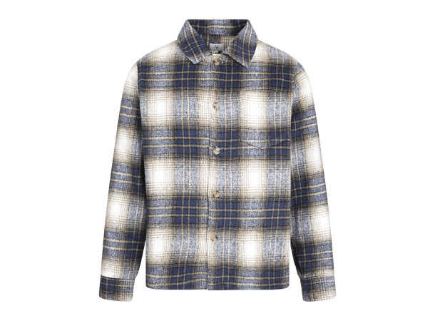 Bluestone Shirt Navy Multi L Check pattern wool shirt 