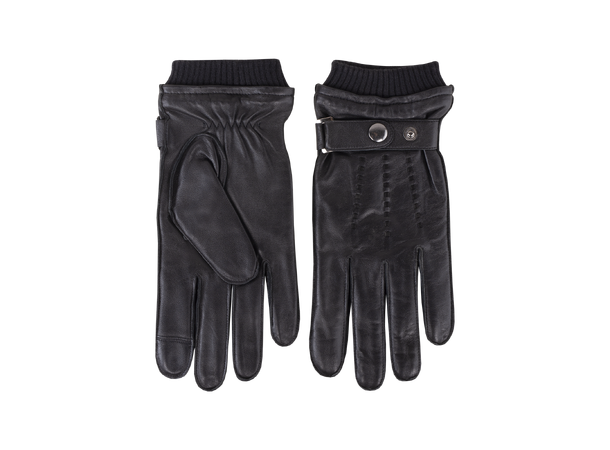 Carli Glove Black M Leather glove with snap 