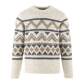 Clarence Sweater Cream multi S Ikat pattern r-neck