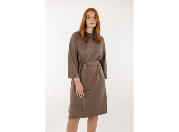 Ebanie Dress Brown S Knit dress with belt 