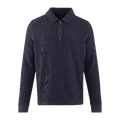 Emanuel Half-zip Navy S Cotton structure sweater