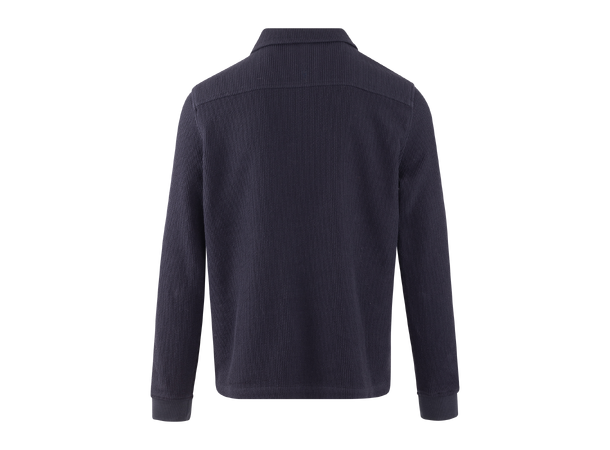 Emanuel Half-zip Navy S Cotton structure sweater 