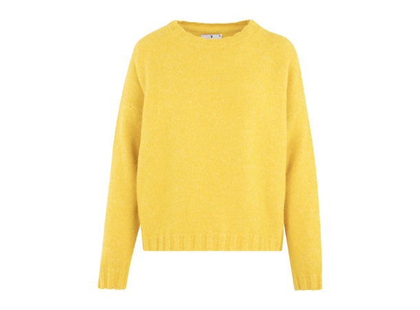 Leslie Sweater Yolk Yellow S Crew neck alpaca sweater 