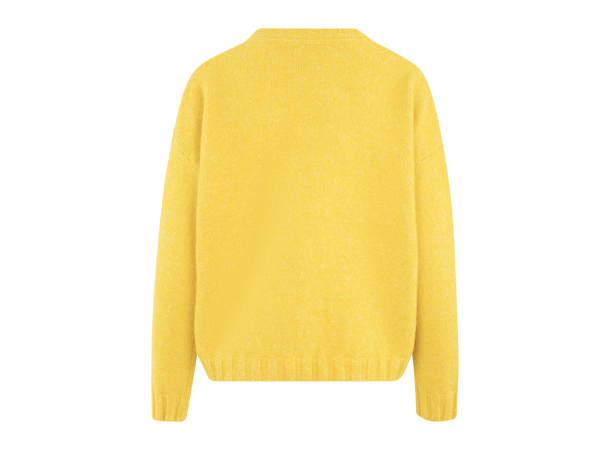 Leslie Sweater Yolk Yellow S Crew neck alpaca sweater 
