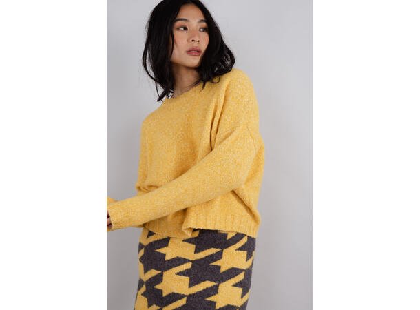 Leslie Sweater Yolk Yellow S Crew neck alpaca sweater 