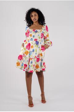Lola Dress Linen flower dress