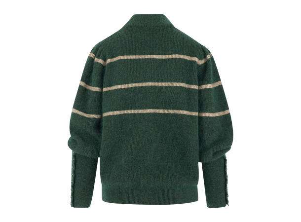 Lora Sweater Green L Mohair sweater with stripes 