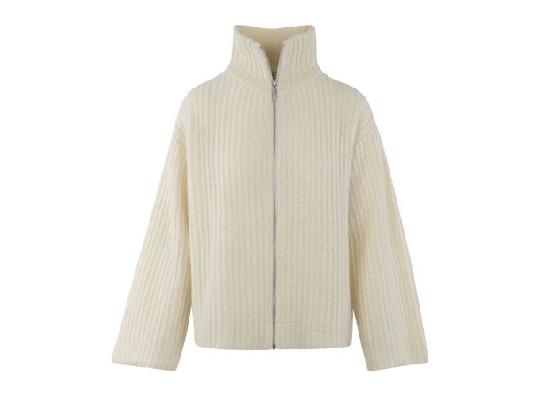 Majken Cardigan Cream S Zip wool cardigan 