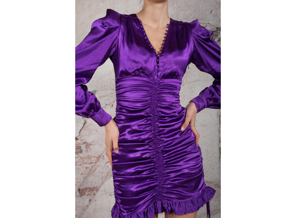Nicke Dress Purple Magic S Satin gathering dress 