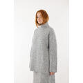 Vanya Sweater Grey Melange M Rib knit t-neck