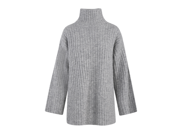 Vanya Sweater Grey Melange M Rib knit t-neck 