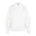 Vreni Blouse White S Poplin lace blouse
