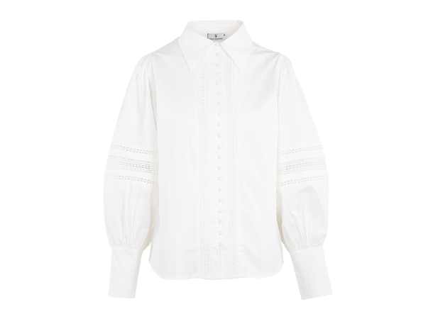 Vreni Blouse White S Poplin lace blouse 