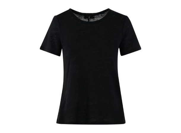 Alicia Tee Black L Basic linen t-shirt 