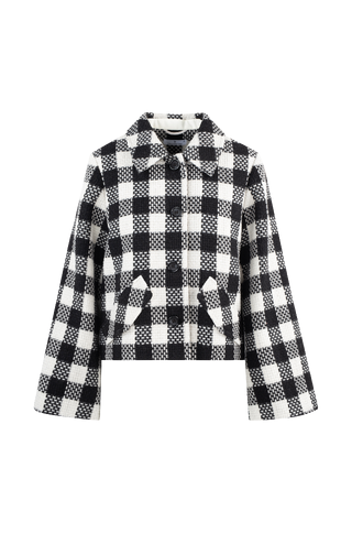 Anja Jacket Short checked wool jacket