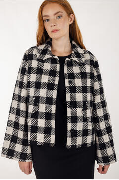 Anja Jacket Short checked wool jacket