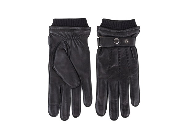 Carli Glove Black L Leather glove with snap 