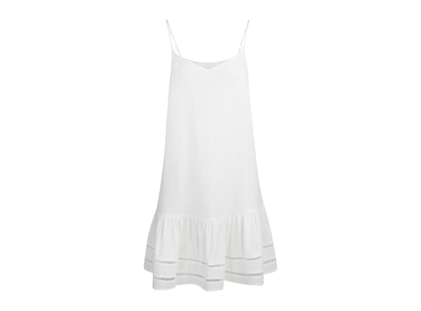 Cela Dress White M Short linen strap dress 