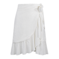 Elana Skirt White XS Linen wrap skirt
