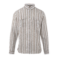 Etienne Shirt Brown Multi M Striped cargo linen shirt