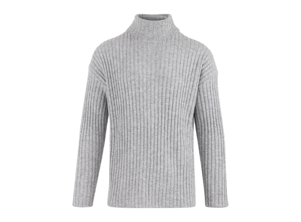Franklin Turtle Grey Melange M Rib knit wool sweater 