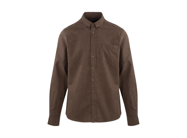 Franz Shirt Brown S Brushed twill pocket shirt