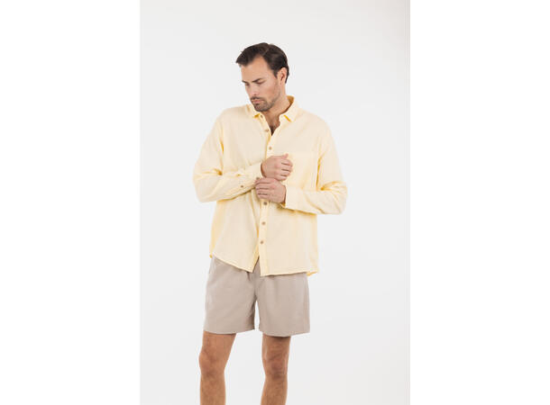 Keaton Shirt Light Yellow L Cotton gauze shirt 