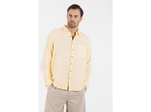 Keaton Shirt Light Yellow L Cotton gauze shirt 