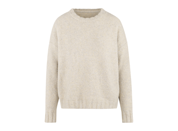 Leslie Sweater Cream M Crew neck alpaca sweater 
