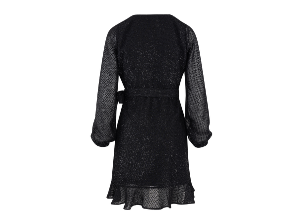 Lindsey Dress Black XS Glitter wrap dress
