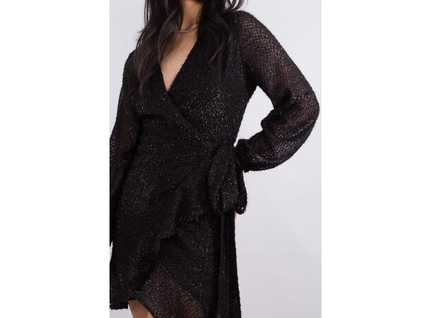 Lindsey Dress Black XS Glitter wrap dress