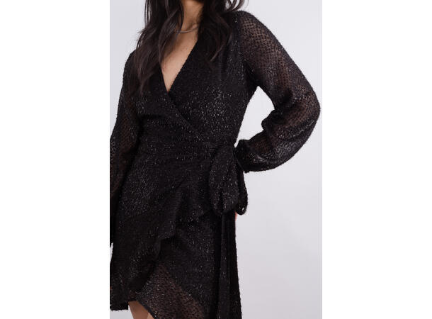 Lindsey Dress Black XS Glitter wrap dress 