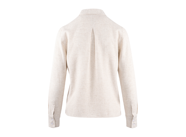 Liza Shirt Sand Melange L Basic linen shirt 