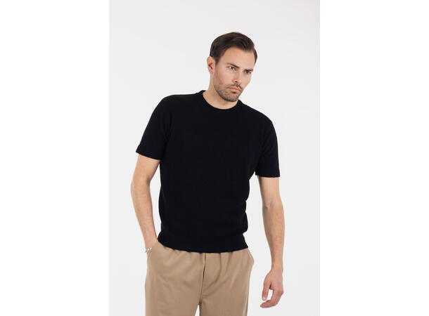 Mauro tee Black M Crincle knit t-shirt 