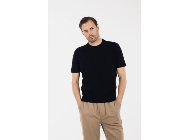 Mauro tee Black M Crincle knit t-shirt 