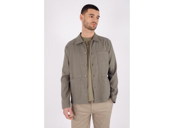 Mayk Overshirt Forest night melange XL Oxford linen overshirt 