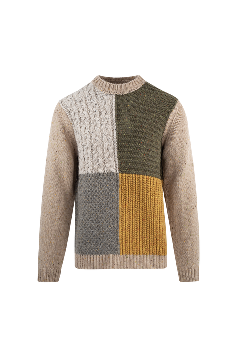 Pitt Sweater Patchwork knit r-neck