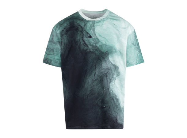 Stitch Tee Deep Ocean AOP M Embossed logo print tee