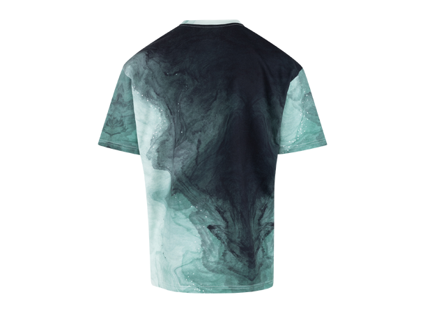 Stitch Tee Deep Ocean AOP M Embossed logo print tee