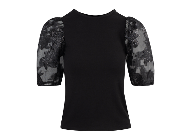 Tiana Top Black L Organza SS top 