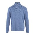 Trym Half-zip Denim Blue L Soft knit viscose sweater