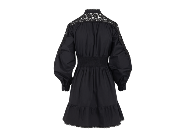 Adena Dress Black M Short poplin lace dress