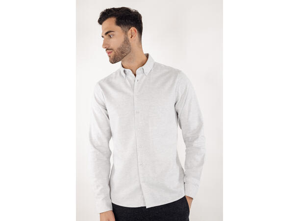 Albin Shirt Light Grey M Brushed twill shirt 