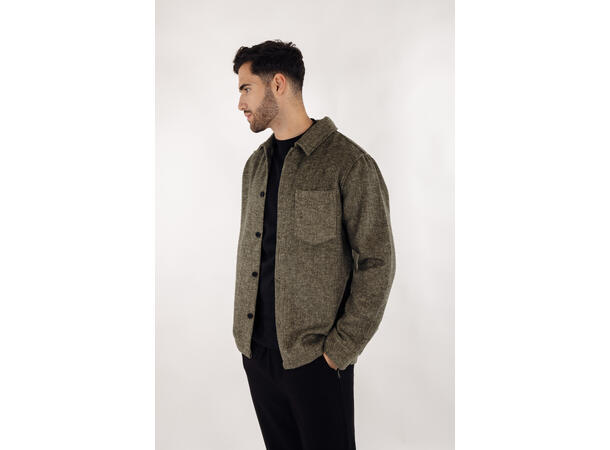 Aligo Overshirt Olive M Wool twill overshirt 