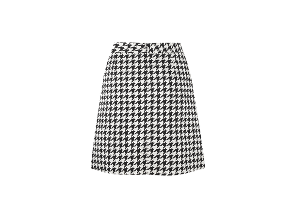 Annabeth Skirt Black AOP XS Houndstooth skirt 