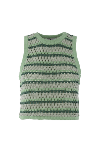 Astrid Top Green M Crochet tank top