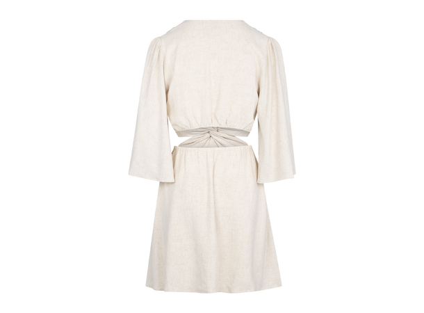 Ayla Dress Sand Melange S Cut-out slub dress 